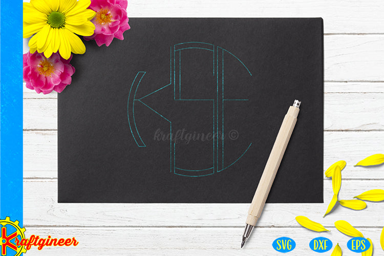 Single Line Round Monogram