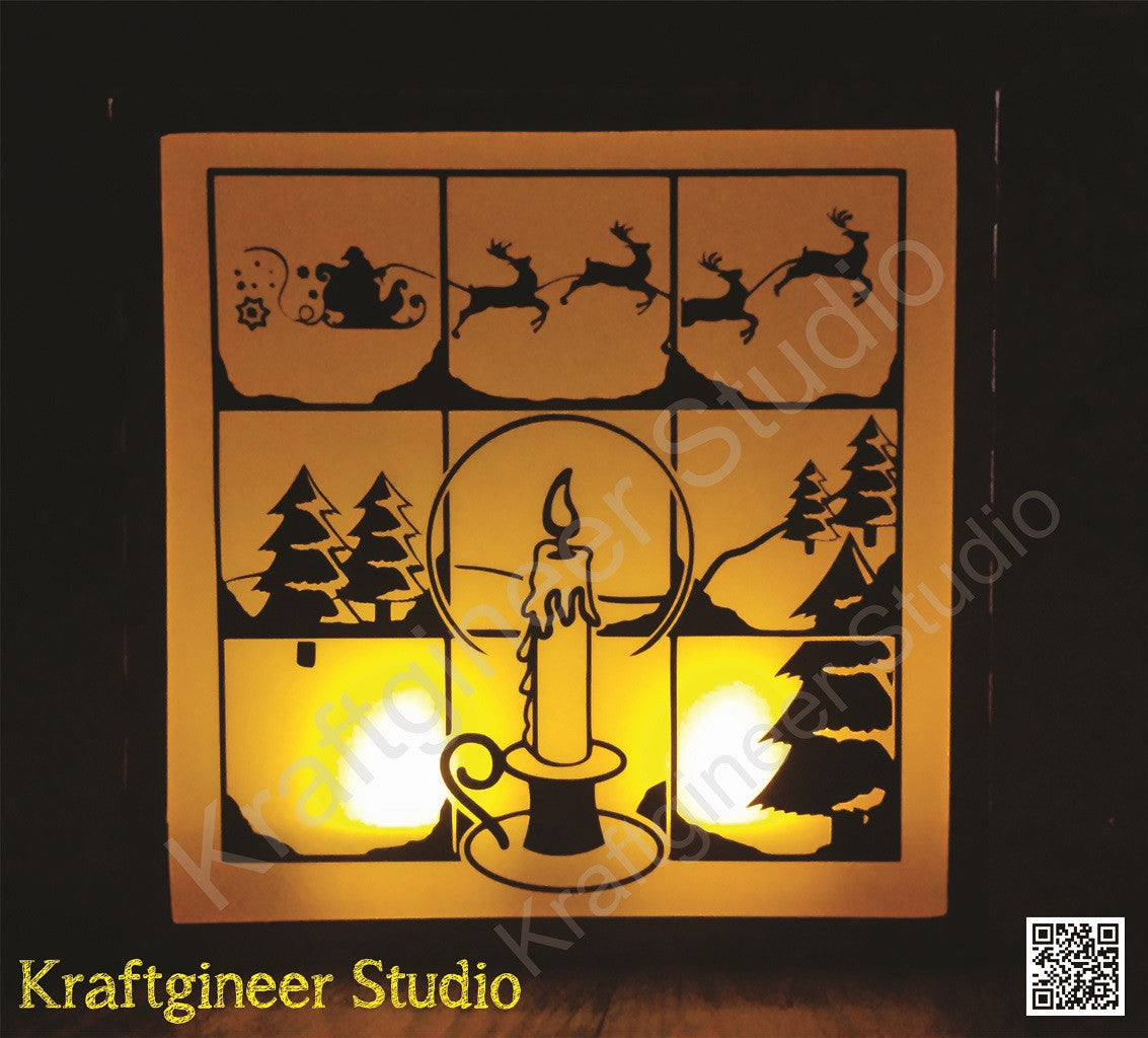 Frosty Winter Light Candle
