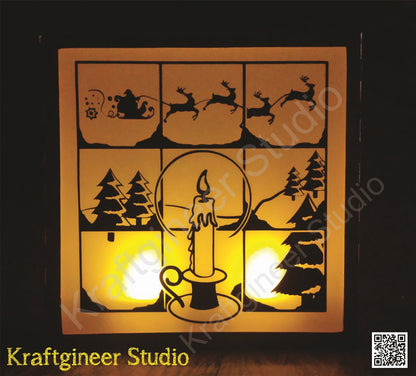 Frosty Winter Light Candle