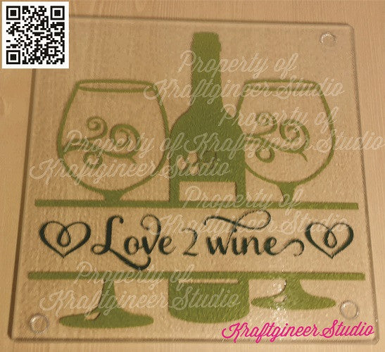 Wine N Glasses Cutting Board
